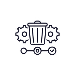 waste management line icon with a trash bin