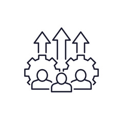 workforce growth line icon with people