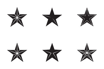 Obraz premium Black Stars Vector Collection Design for Holiday Decor and Celebration Themes Graphic Elements Star Shape Set