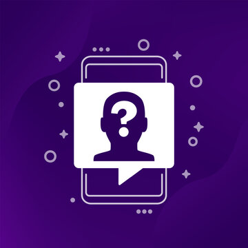 unknown person icon with a phone