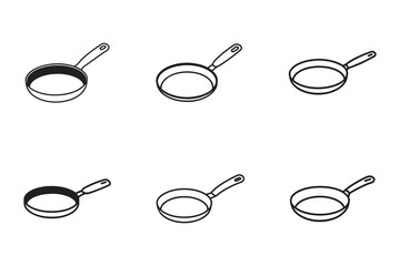 Collection of Cooking Pan Line Art Illustration Perfect for Culinary Designs and Kitchenware Promotion with Clean Minimalist Style