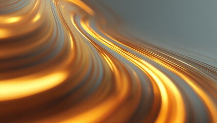 Abstract, fluid design featuring metallic, flowing lines against a muted, gray backdrop