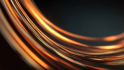 Abstract, flowing lines of bright orange and gold against a dark background