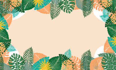 frame with palm leaves