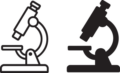 Microscope Icon Vector – Science Lab Equipment Symbol, Biology Research Illustration