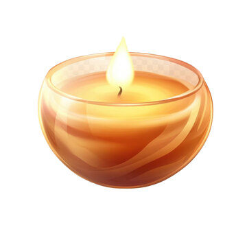 AI Image A glowing warm candle nestled within a transparent glass holder casting a soft