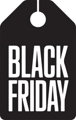 Black Friday Discount Tag Silhouette Vector