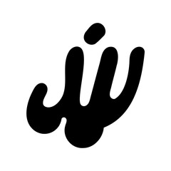 Abstract Black and White Liquid Shape Logo Design with Bold Curves