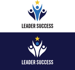 Leader Success Logo Achieving Goals and Inspiring Others