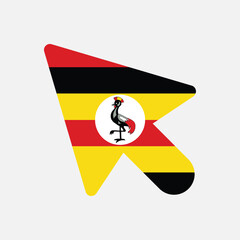 PC Cursor Icon with Uganda Flag – Computer Pointer Illustration