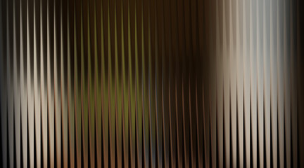 Obraz premium Brown and gold ribbed glass texture with vertical lines and reflections