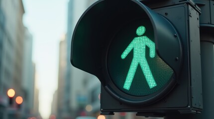 Traffic light green while pedestrian crosswalk countdown shows zero seconds, conflicting signals, urban street safety tension, candid city detail