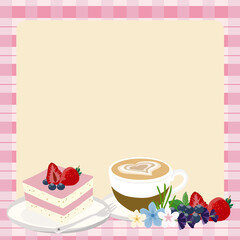 Paper note with cake elements