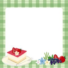 Paper note with cake elements