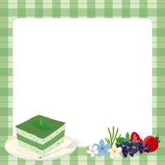 Paper note with cake elements