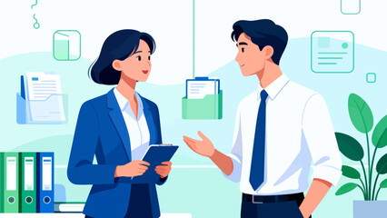 Business colleagues discussing in office