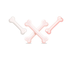 Pastel Cartoon Bones for Pet and Halloween Design Themes