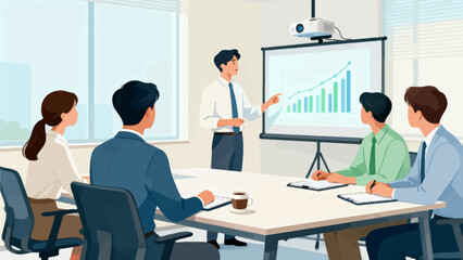 Business presentation in office meeting
