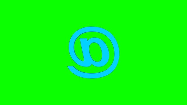 Creative 3D @ animation loop, glowing abstract digital symbol, internet communication icon, rotating email design, futuristic modern style for branding, motion graphics, and social media