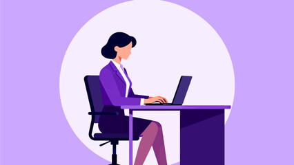 Woman working on laptop at desk