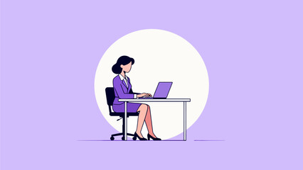 Woman working on laptop at desk