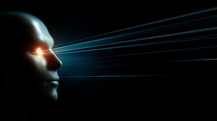 Ai machine learning concept generating data rays