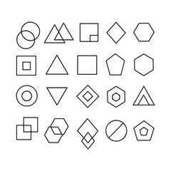 Geometric Shape Collection Line Art Symbols and Icons