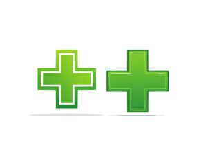 Obraz premium Healthcare Green Plus Sign Set