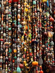 Assortment of Colorful Beads and Jewelry Making Supplies