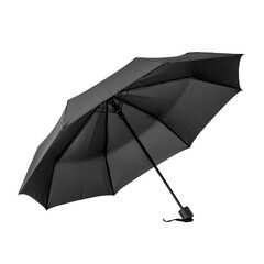 folding black umbrella isolated on white background for advertising photo
