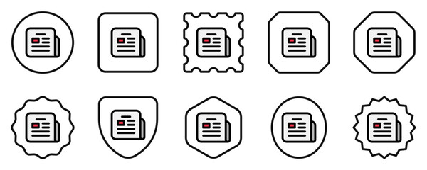 Vector newspaper newsletter icon. Black, white background. Perfect for app and web interfaces, infographics, presentations, marketing, etc.