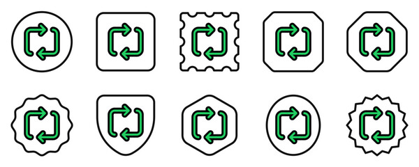 Editable vector loop repeat icon. Black, transparent white background. Part of a big icon set family. Perfect for web and app interfaces, presentations, infographics, etc