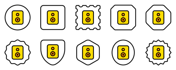 Editable vector loudspeaker amplifier icon. Black, transparent white background. Part of a big icon set family. Perfect for web and app interfaces, presentations, infographics, etc