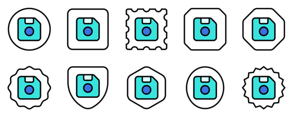 Editable vector save storage floppy disk icon. Part of a big icon set family. Perfect for web and app interfaces, presentations, infographics, etc
