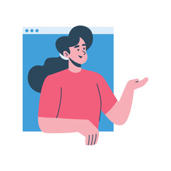 Illustration of an Woman Explaining 