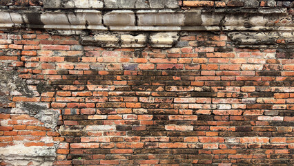Old brick plaster wall textures. Horizontal background.