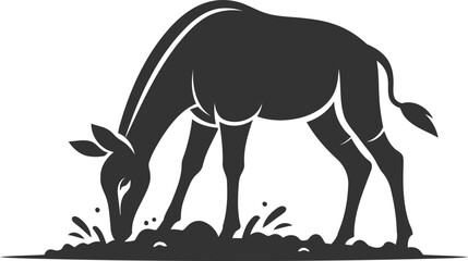 Animal black silhouette of a okapi vector illustration