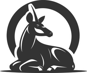 Animal black silhouette of a okapi vector illustration