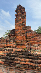 Wat Chaiwatthanaram in Ayutthaya, Thailand. Scenic ruins of the Buddhist temple in the ancient city. Buildings destroyed by time.