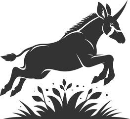 Animal black silhouette of a okapi vector illustration