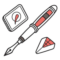 Writing and design tools featuring a pen and a tablet