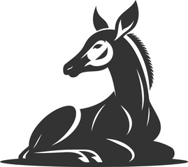 Animal black silhouette of a okapi vector illustration