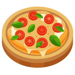 Naklejka premium pizza with tomato and basil