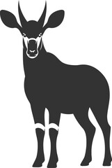 Animal black silhouette of a okapi vector illustration
