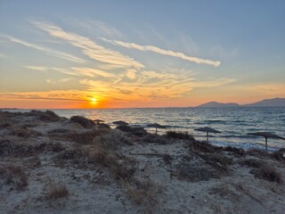 Marmari - wyspa Kos - Grecja - piękny zachód słońca na plaży