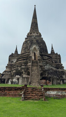 The three pagodas of Wat Phra Si Sanphet in Ayutthaya historical park, Ayutthaya, Thailand. Scenic ruins of the Buddhist temple in the ancient city.