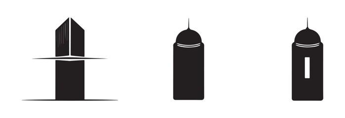  Hotel, Courthouse. Buildings line icons, urban architecture, building line icon, Architecture college or university symbol,  vector illustration EPS 10.