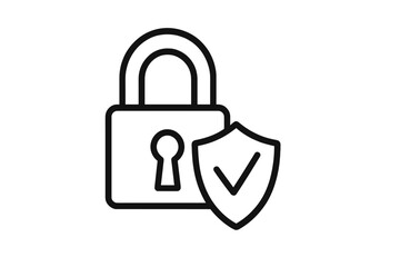 Shield with Light Bulb Icon, Protection and Security Concept, Innovation and Safety Symbol, Thin Line Vector Design for Web, Apps, Banners, Social Media, Transparent Background