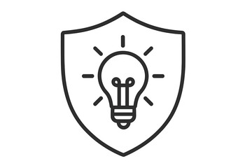 Minimalistic Door Lock Security Icon, Insurance Protection Symbol, Secure Home Safety Concept, Web and Graphic Design Vector Illustration, Transparent Background