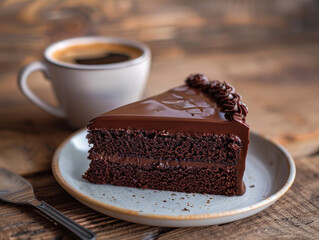 Chocolate cake and coffee